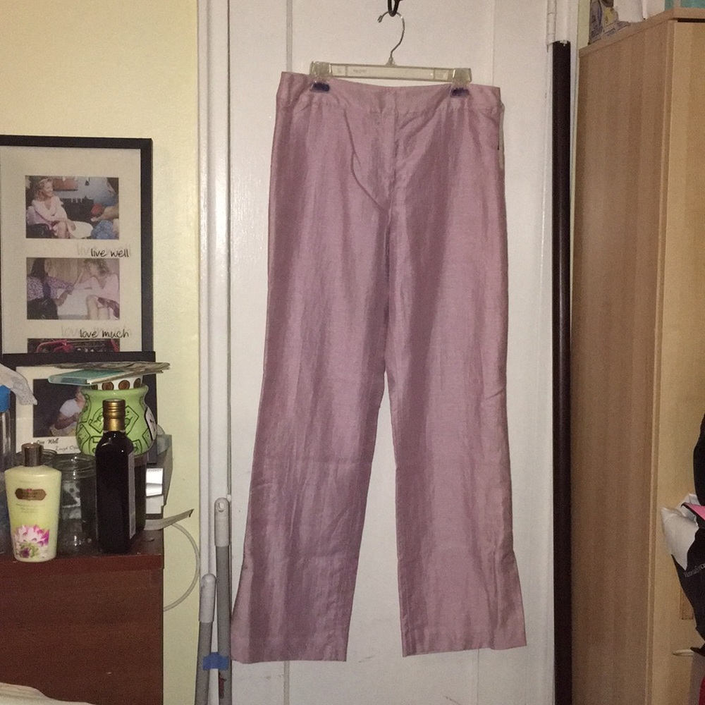 Lavender linen blend pants